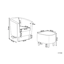 Beliani Cocktailstoel HOLDEN - Grijs Polyester -LeenBakker Winkel 00019541285e4a35b0061cdbae70a4d7 1
