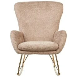 ANASET - Schommelstoel - Beige - Bouclé -LeenBakker Winkel 01fce343f4b943e4932f37acb3716665