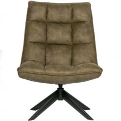 WOOOD Jouke Draaifauteuil - Kunstleer - Groen - 97x70x85 -LeenBakker Winkel 03bd5c3483b5404a905189cfde43eb6c