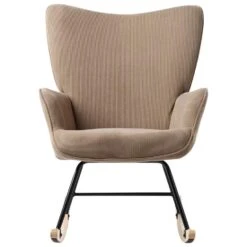 ARSET - Schommelstoel - Taupe - Bouclé -LeenBakker Winkel 03f18e78393349e79ad841a92e722da0