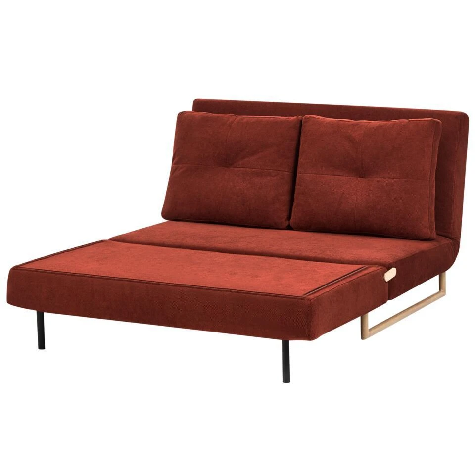 JERSLEV - 2-zits Slaapbank - Rood - Stof 8 JERSLEV - 2-zits Slaapbank - Rood - Stof - Afbeelding 6