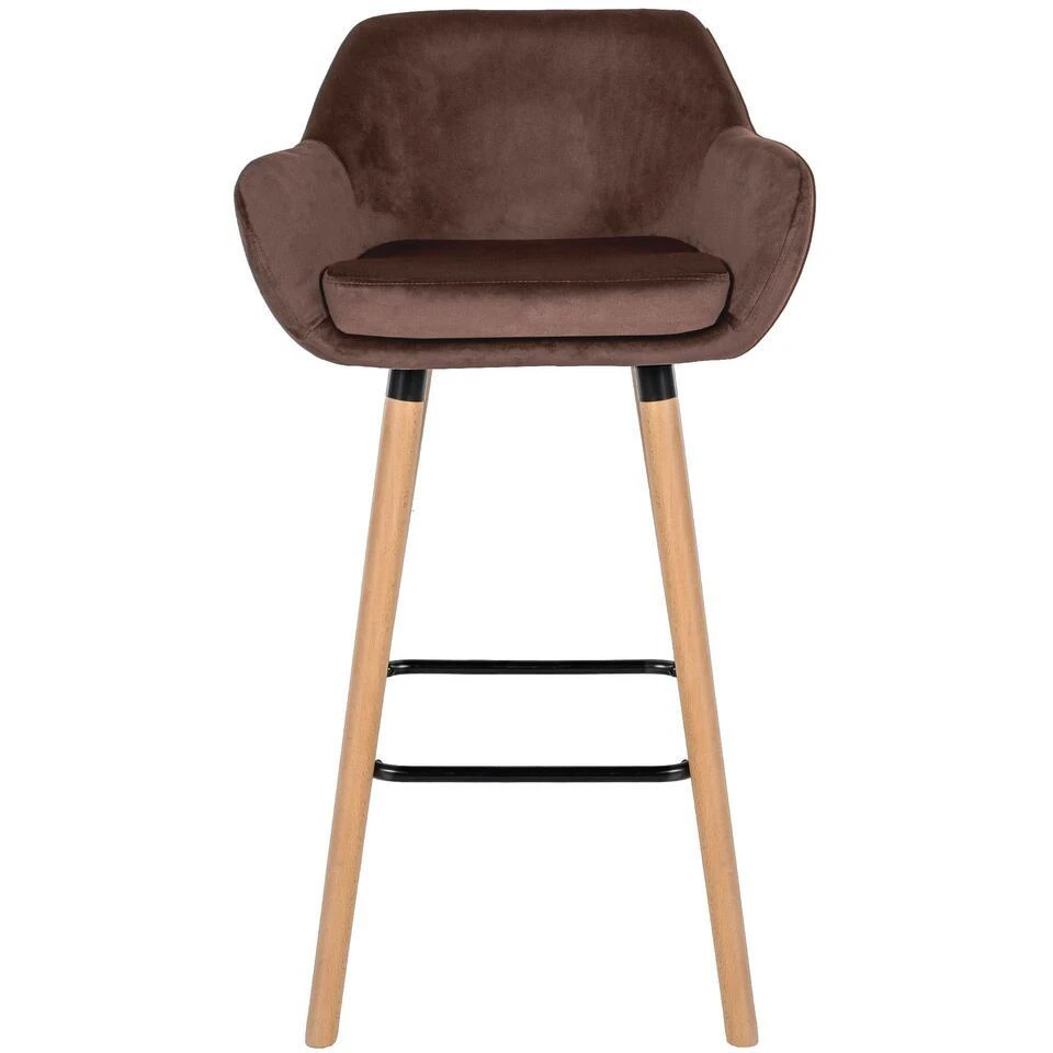 CLP Set Van 2 Barkruk Grant Natura Frame - Fluweel - Koffie 9 CLP Set Van 2 Barkruk Grant Natura Frame - Fluweel - Koffie - Afbeelding 7