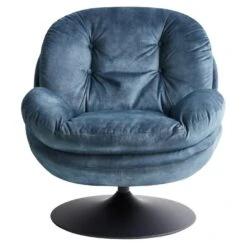 NOLVIK - Fauteuil - Donkerblauw - Fluweel -LeenBakker Winkel 04dcda3d29c54ee28200d18454d1c1bb