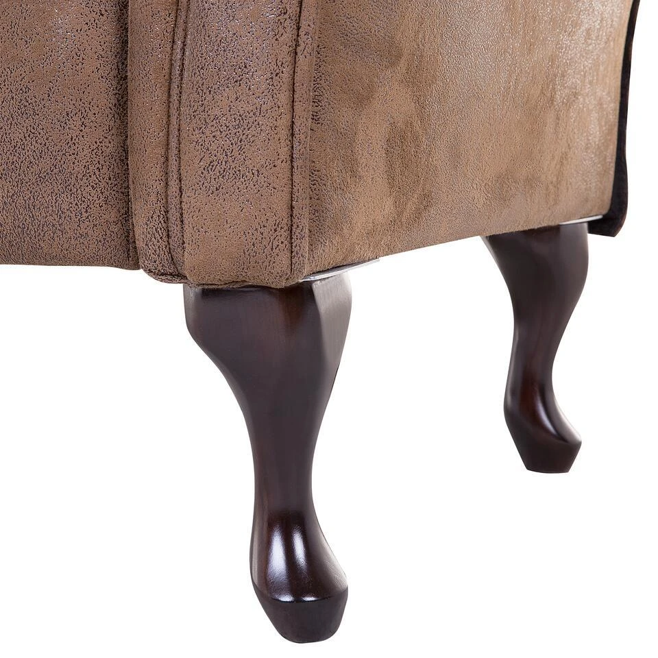 LATTES - Chaise Longue - Bruin - Linkerzijde - Kunstsuède 11 LATTES - Chaise Longue - Bruin - Linkerzijde - Kunstsuède - Afbeelding 9