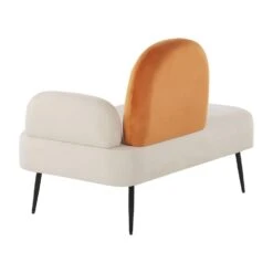 ARCEY - Chaise Longue - Wit/Oranje - Fluweel -LeenBakker Winkel 051e9feb41b84abdac7bfca0f37d12f0