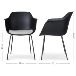 Nolon Nora-Liz Eetkamerstoel Zwart - Lichtgrijs Kussen - Zwarte Poten -LeenBakker Winkel 05baeb2671d54aa7ac0429fbfc989181