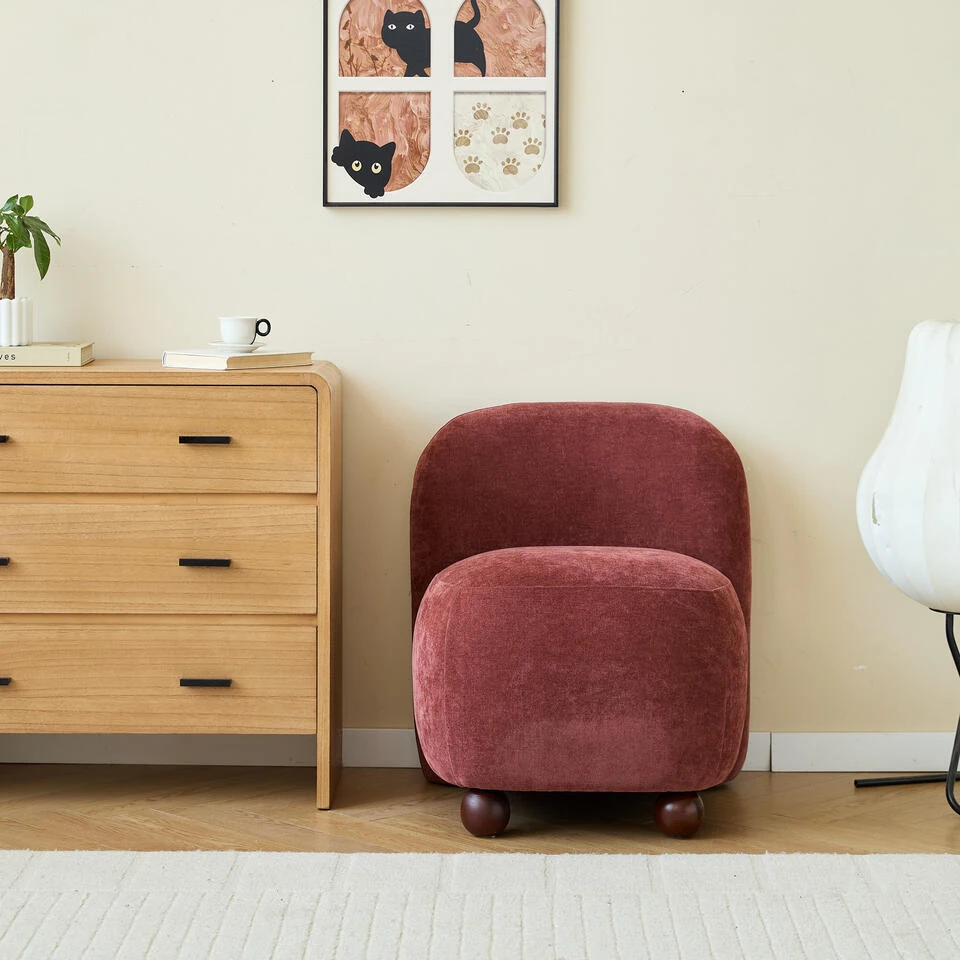 Scandinavische Salonstoel Met Houten Poten En Stof 5 Scandinavische Salonstoel Met Houten Poten En Stof - Afbeelding 3