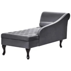 PESSAC - Chaise Longue - Donkergrijs - Linkerzijde - Fluweel -LeenBakker Winkel 06c80c362d134bb99dfd8146b51dedbe