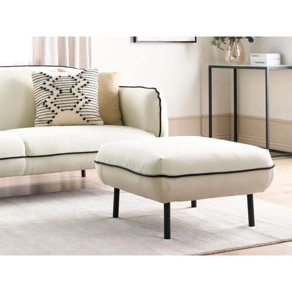 TONSBERG - Ottomaan - Lichtbeige - Polyester 4 TONSBERG - Ottomaan - Lichtbeige - Polyester - Afbeelding 2