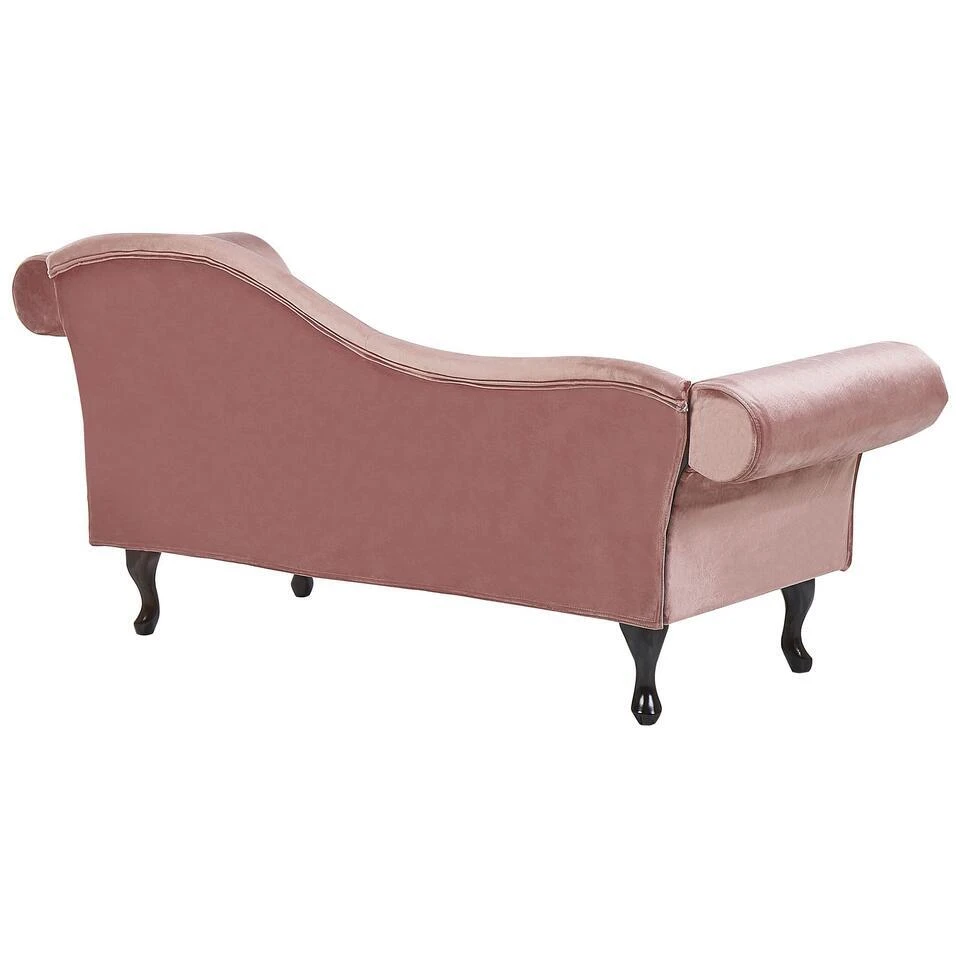 LATTES - Chaise Longue - Roze - Rechterzijde - Fluweel 7 LATTES - Chaise Longue - Roze - Rechterzijde - Fluweel - Afbeelding 5