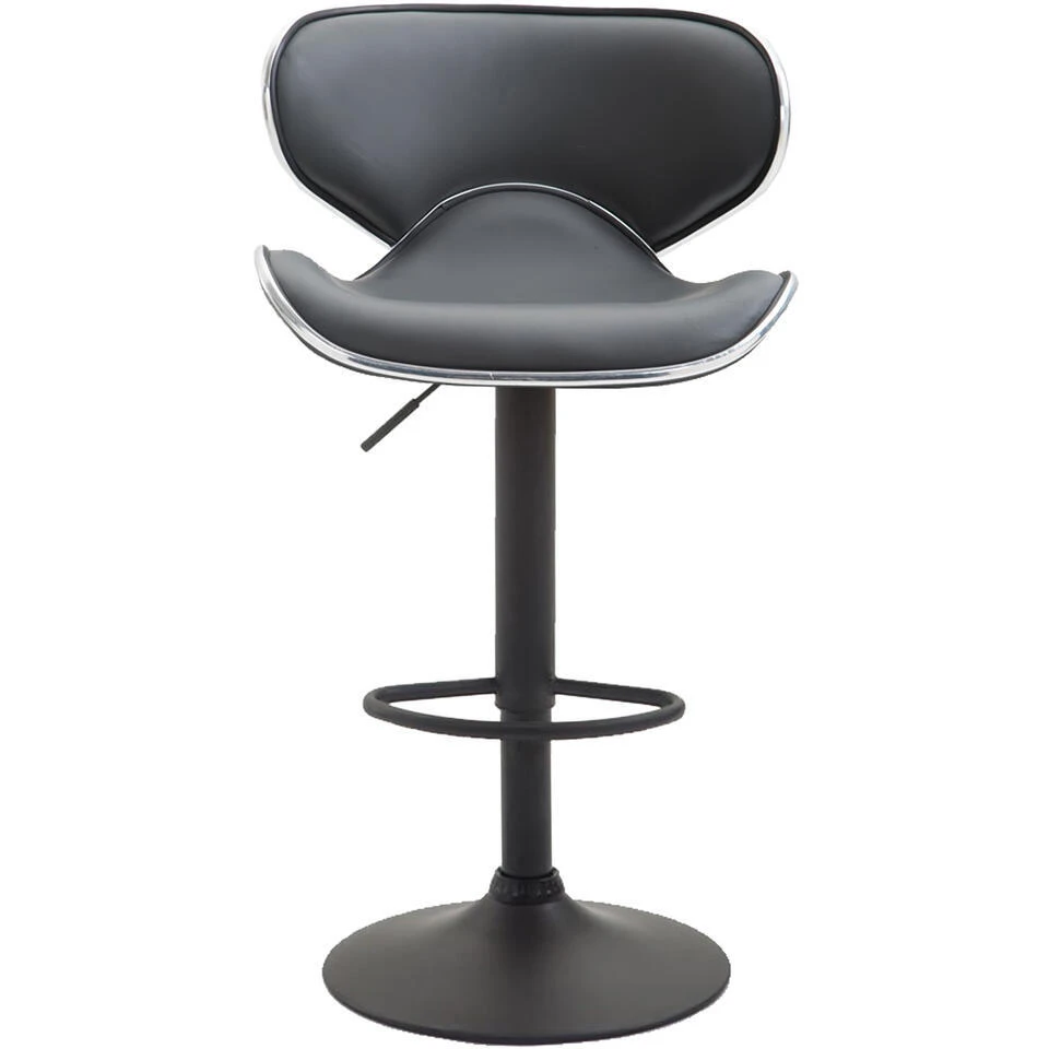 CLP Set Van 2 Barkruk Las Vegas V2 Zwart Frame - Kunstleer - Grijs 4 CLP Set Van 2 Barkruk Las Vegas V2 Zwart Frame - Kunstleer - Grijs - Afbeelding 2