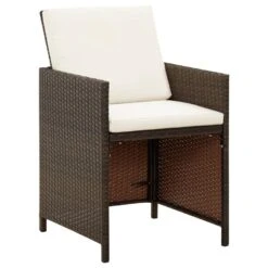 VidaXL - Diningstoelen - Kussens - Bruin - Poly Rattan - 4 Stuks - 52x56x85 Cm -LeenBakker Winkel 09db5a00bb47438ca11e156973b45875