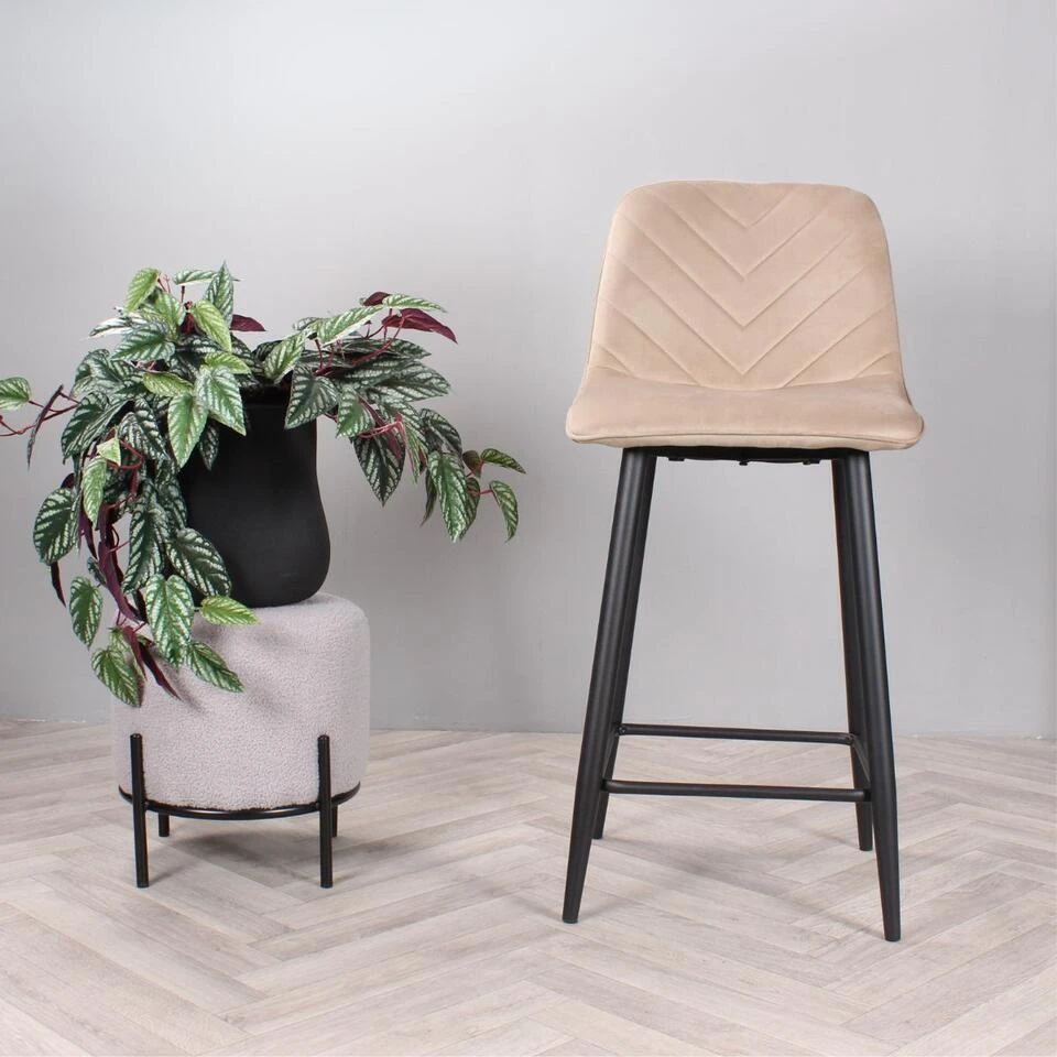 DS4U - Gaby Barkruk Velvet 65 Cm 2.0 - Champagne 5 DS4U - Gaby Barkruk Velvet 65 Cm 2.0 - Champagne - Afbeelding 3