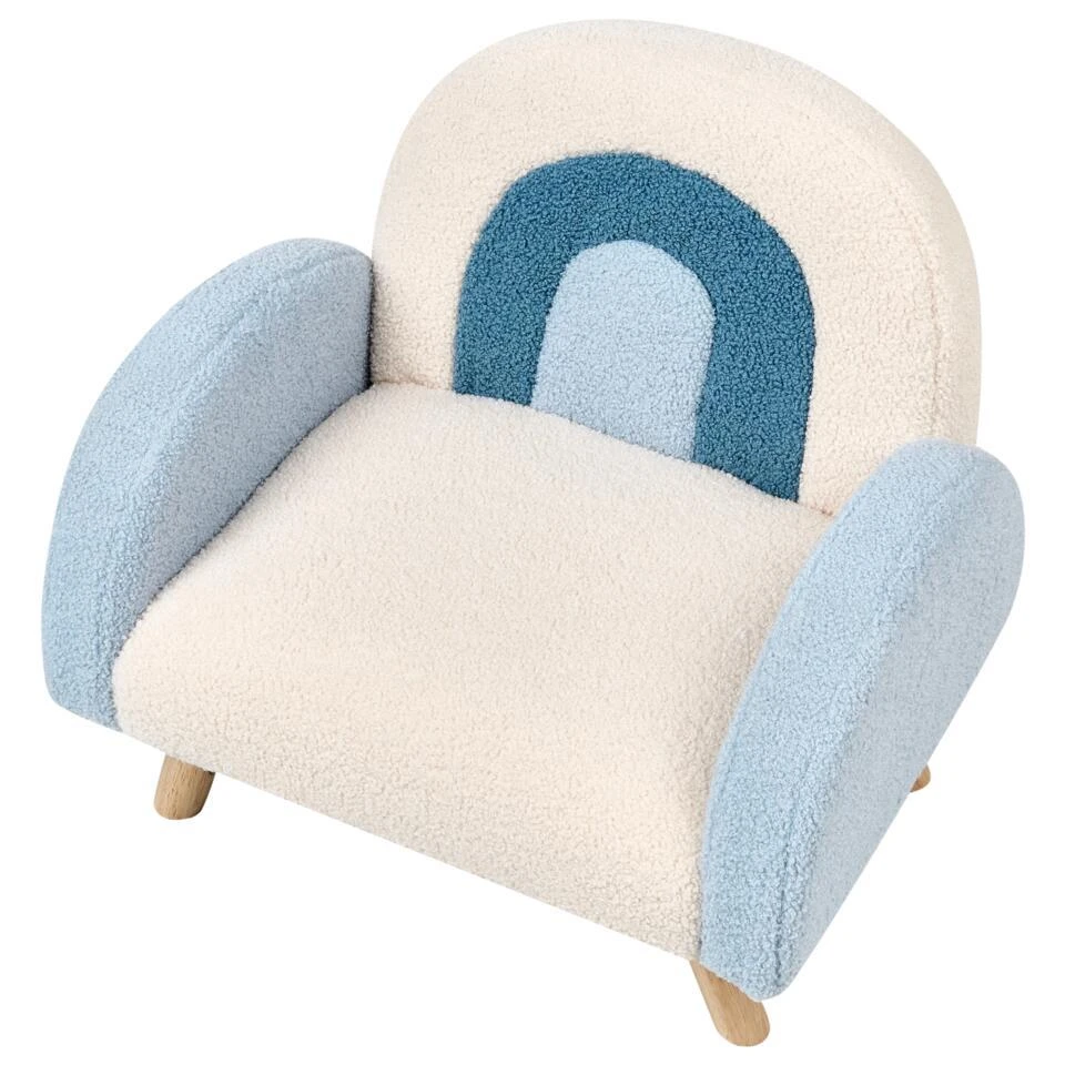 OMBO - Kinderfauteuil - Lichtblauw - Bouclé 10 OMBO - Kinderfauteuil - Lichtblauw - Bouclé - Afbeelding 8