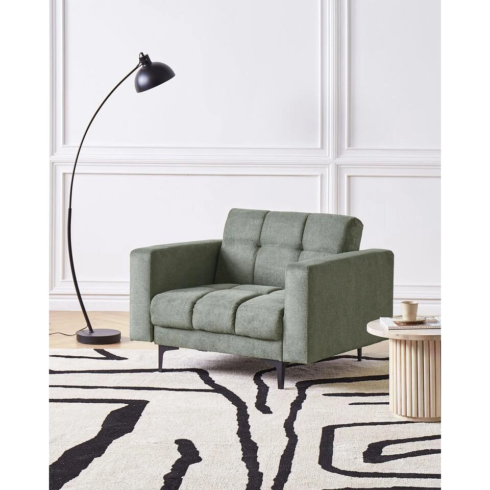 ALNES - Fauteuil - Donkergroen - Stof 4 ALNES - Fauteuil - Donkergroen - Stof - Afbeelding 2