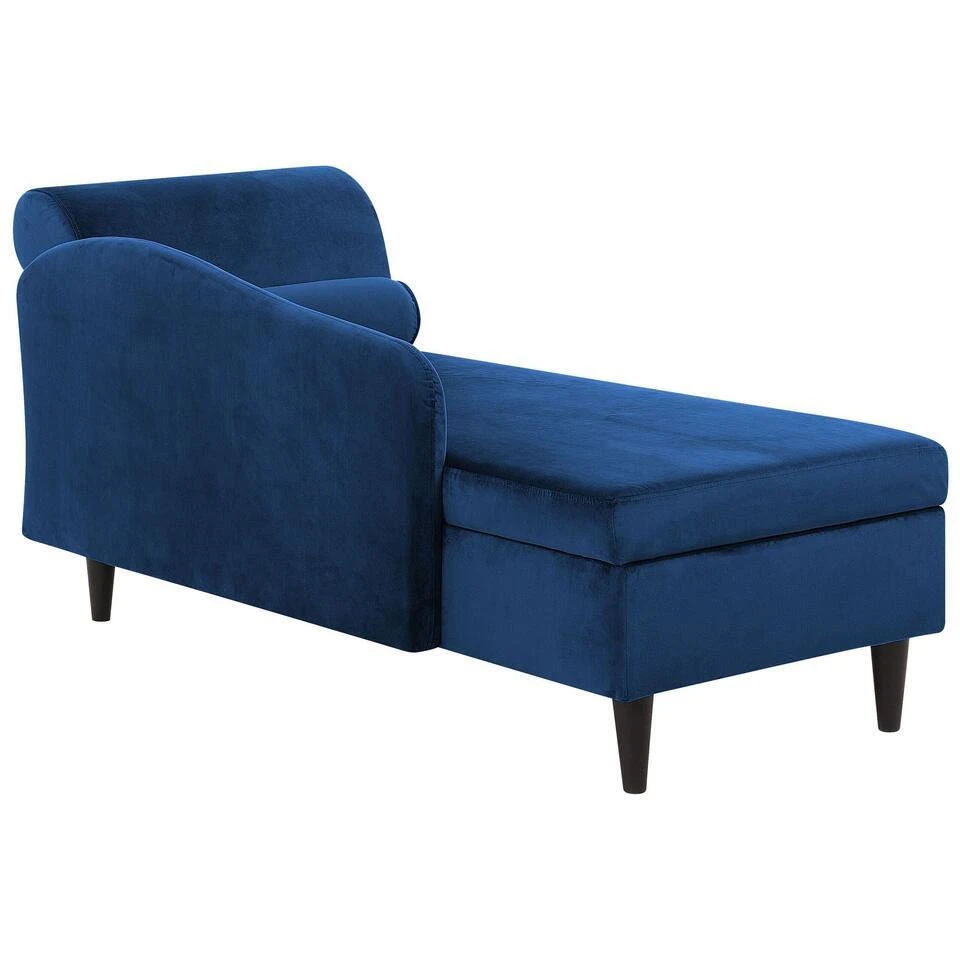 LUIRO - Chaise Longue - Blauw - Rechterzijde - Fluweel 7 LUIRO - Chaise Longue - Blauw - Rechterzijde - Fluweel - Afbeelding 5