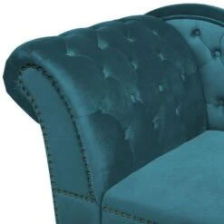 NIMES - Chaise Longue - Groen Blauw - Linkerzijde - Fluweel -LeenBakker Winkel 0e0a48af3f4f4725892153157bab589c