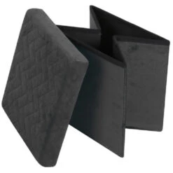 Merkloos Urban Living Poef/hocker/opbergbox - Velvet Zwart - Mdf - 38 X 38 Cm -LeenBakker Winkel 0e2002be9eaf4b9d9ee4872e5fdbc14d