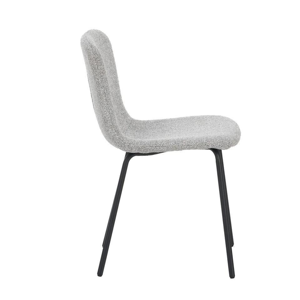 Luca Eetkamerstoel - Grijs Stof - Set Van 2 5 Luca Eetkamerstoel - Grijs Stof - Set Van 2 - Afbeelding 3