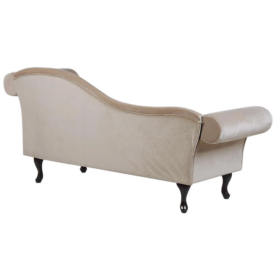 LATTES - Chaise Longue - Beige - Rechterzijde - Fluweel 7 LATTES - Chaise Longue - Beige - Rechterzijde - Fluweel - Afbeelding 5