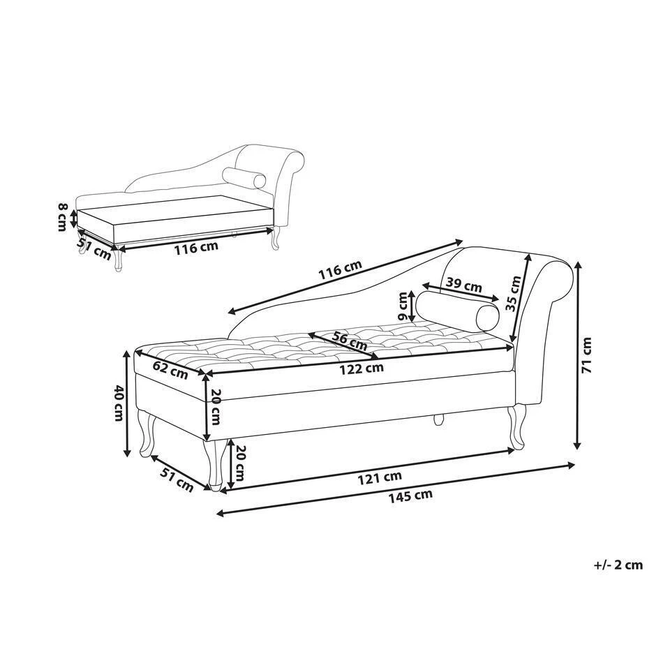 PESSAC - Chaise Longue - Donkergroen - Rechterzijde - Fluweel 5 PESSAC - Chaise Longue - Donkergroen - Rechterzijde - Fluweel - Afbeelding 3