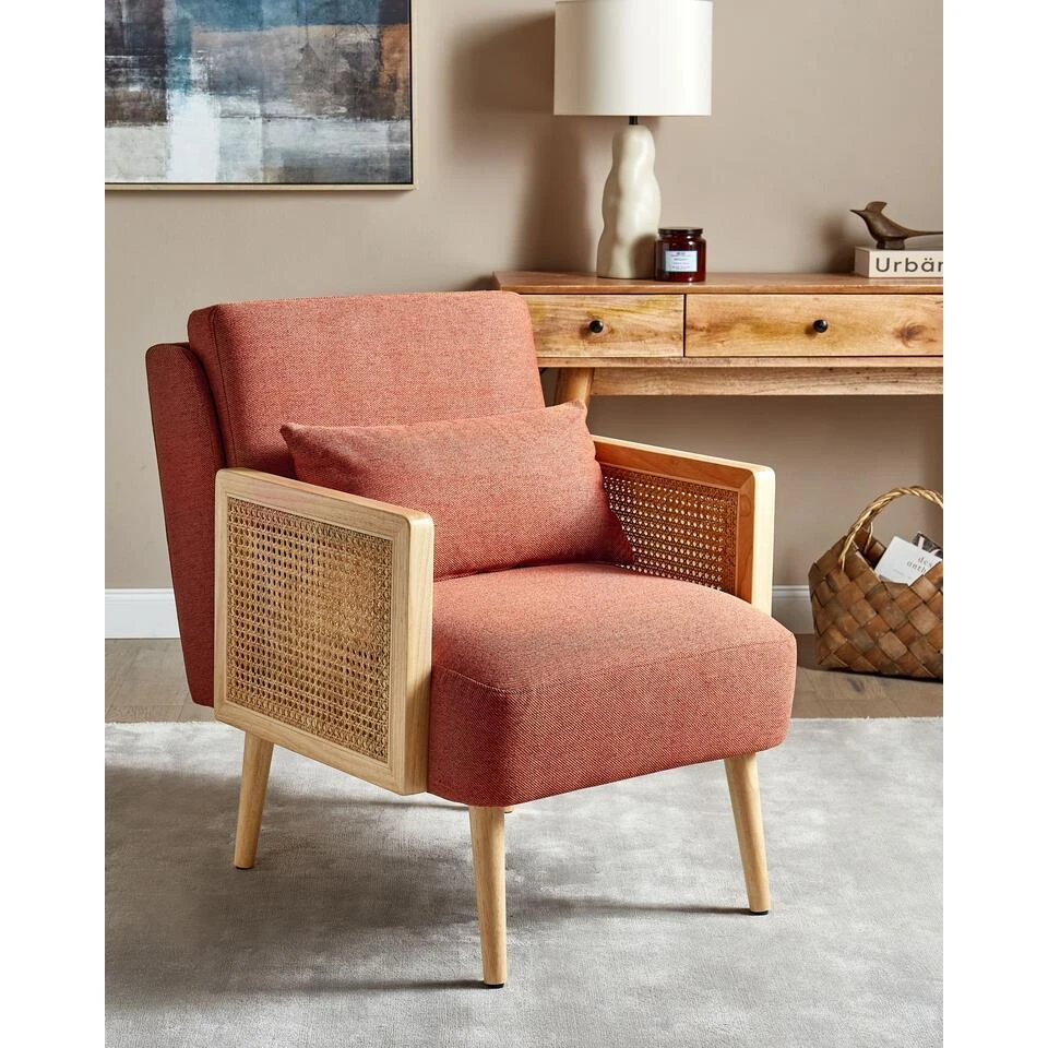 ORUM - Fauteuil - Oranje - Rotan 4 ORUM - Fauteuil - Oranje - Rotan - Afbeelding 2