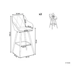 Beliani Barkruk DARIEN - Grijs Polyester -LeenBakker Winkel 0fca485005f84eacb83d7cb3072e2338