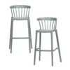 WOOOD Bliss Barstoelen Buiten - Kunststof - Groen - Set Van 2 -LeenBakker Winkel 1000013704