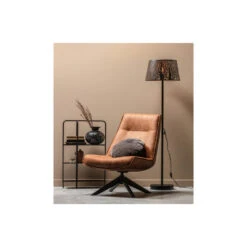 WOOOD Draaifauteuil Skyler - Kunstleer - Cognac - 94x67x85 -LeenBakker Winkel 1000013720 0102