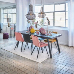 Eetkamerstoel Olive - Oker - Velvet -LeenBakker Winkel 1000022098 0111