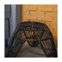 Giga Meubel Kruk Rotan Zwart - 55x55x40 -LeenBakker Winkel 1000027537 0101