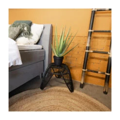 Giga Meubel Kruk Rotan Zwart - 55x55x40 -LeenBakker Winkel 1000027537 0102