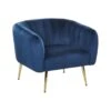 Beliani Fauteuil LACONIA - Blauw Fluweel -LeenBakker Winkel 1000027700
