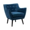 Beliani Fauteuil DRAMMEN - Blauw Fluweel -LeenBakker Winkel 1000027739