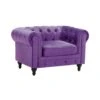 Beliani Fauteuil CHESTERFIELD - Paars Fluweel -LeenBakker Winkel 1000027741