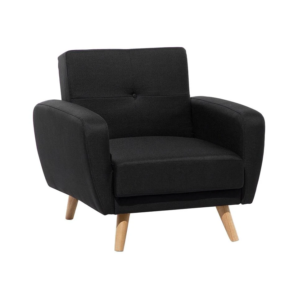 Beliani Fauteuil FLORLI - Zwart Polyester 3 Beliani Fauteuil FLORLI - Zwart Polyester