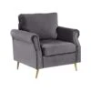Beliani Fauteuil VIETAS - Grijs Fluweel 2 Beliani Fauteuil VIETAS - Grijs Fluweel -LeenBakker Winkel 1000027755