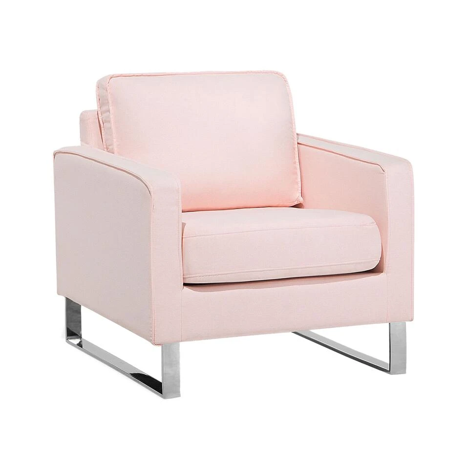 Beliani Fauteuil VIND - Roze Polyester 3 Beliani Fauteuil VIND - Roze Polyester