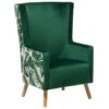 Beliani Oorfauteuil ONEIDA - Groen Fluweel -LeenBakker Winkel 1000027819