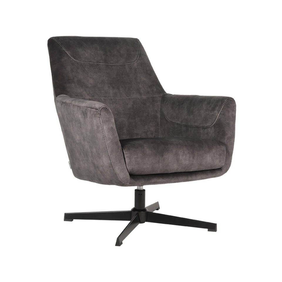 LABEL51 Fauteuil Toby Antraciet Velours 3 LABEL51 Fauteuil Toby Antraciet Velours