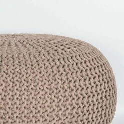 LABEL51 Poef Knitted - Beige - Katoen - L 5 LABEL51 Poef Knitted - Beige - Katoen - L -LeenBakker Winkel 1000028486 0101