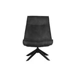WOOOD Skyler Draaifauteuil - Kunstleer - Zwart - 94x67x85 -LeenBakker Winkel 1000031095 0102