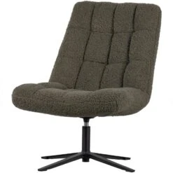 WOOOD Job Draaifauteuil - Teddy - Groen - 101x70x85