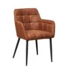 Livingfurn - Eetkamerstoel Bronco Cognac - Stof - 64x62x85 -LeenBakker Winkel 1000031590