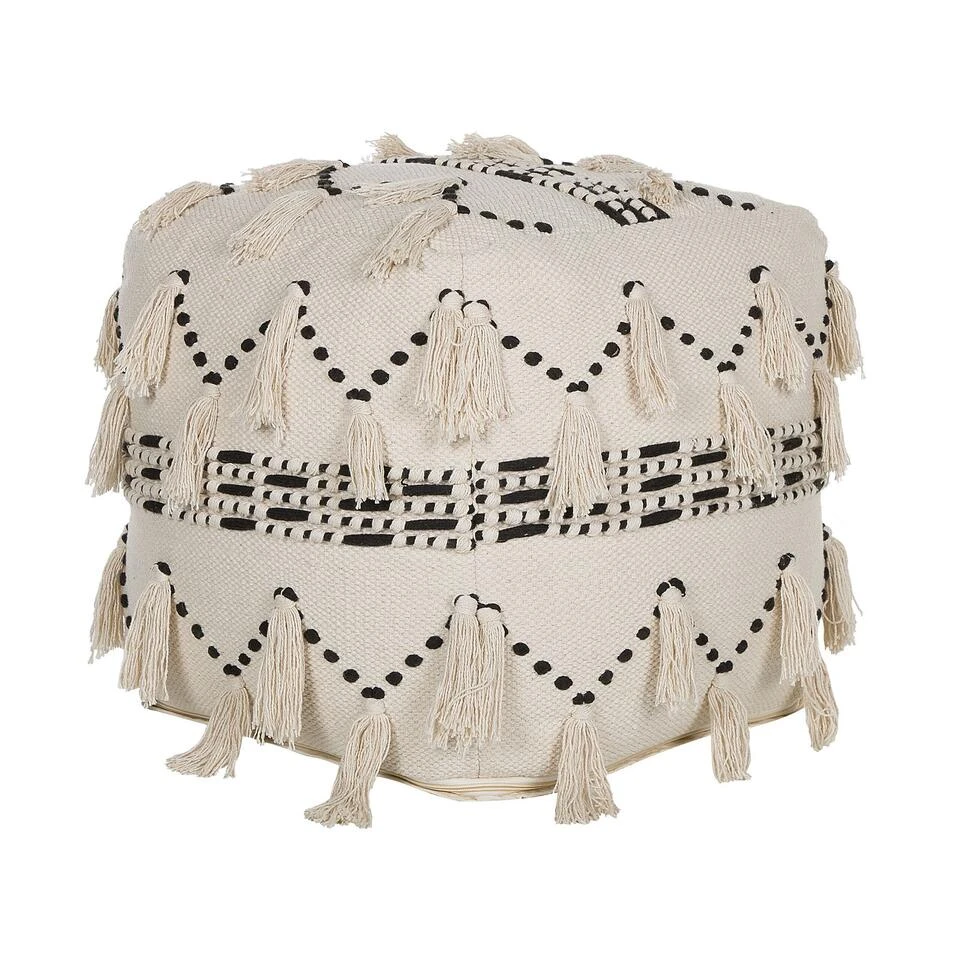 Beliani Poef THONDI - Beige Katoen 3 Beliani Poef THONDI - Beige Katoen