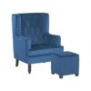 Beliani Fauteuil SANDSET - Blauw Fluweel 2 Beliani Fauteuil SANDSET - Blauw Fluweel -LeenBakker Winkel 1000038678