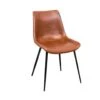 Eetkamerstoel Cognac - PU Leer & Metaal - Zithoogte 46cm - Stoel Label - Giga -LeenBakker Winkel 1000040364