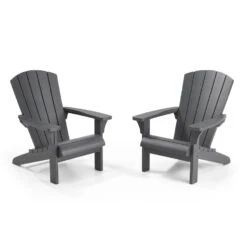 Keter Troy Adirondack Tuinstoel - Set Van 2 - 81x80x96,5cm - Zwart