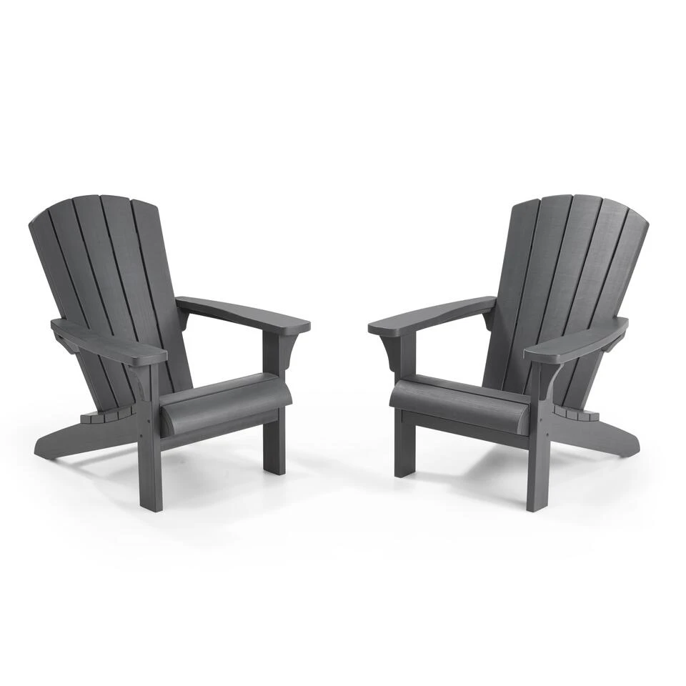 Keter Troy Adirondack Tuinstoel - Set Van 2 - 81x80x96,5cm - Zwart 3 Keter Troy Adirondack Tuinstoel - Set Van 2 - 81x80x96,5cm - Zwart