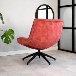 Fauteuil Draaibaar Tommy Velvet Roze - Stof - Roze -LeenBakker Winkel 1000041991 0103